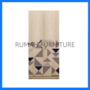 LEMARI PAKAIAN UPVC 2 PINTU JUMBO ALONA GANTUNGAN FULL KUNCI COKLAT