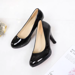 College student professional etiquette high heels female stiletto flight attendant with formal wear graduation interview black work shoes