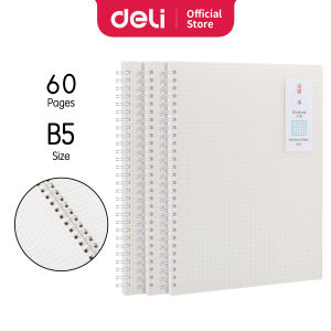 Deli Spiral Notebook / Buku Spiral Cover PP Transparant Waterproof A5 B5 60 Lembar LPX560