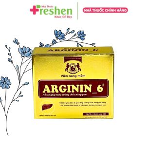 Viên nang mềm Arginin 6+ hộp 60 viên ​Hỗ trợ giúp giải độc và bảo vệ gan giúp tăng cường chức năng gan.