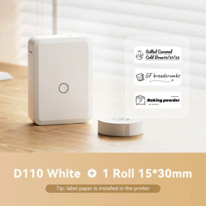 D110 Portable Label Printer Name Sticker Thermal Label Maker Bluetooth Inkless Small Printer Life Classification Home Use Sticker Note