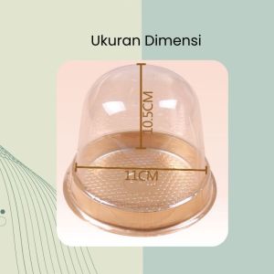 10 Pcs Gold Tray Mika Tutup Bulat Alas Gold Tray Ukuran Besar isi 2 Donut /  Dome Mochi Pia Mooncake 50gr 10pcs / Mika Donut / Mika Dessert / Kotak Tempat Kue / Lunch Box V12