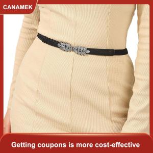 【CANAMEK】 1PC đa năng ăn mặc trang phục tự làm phụ kiện thời trang Phụ nữ PU đen trắng eo ban nhạc mỏng đàn hồi vành đai thắt lưng