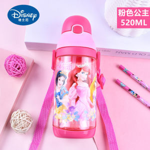 Baby Kids Children Toddler Water Bottle Disney BPA Free Sophia Captain America Spidenman Princess Safe Straw MIlk Handle Light Weight Cute Tritan Learning Leakproof Cup