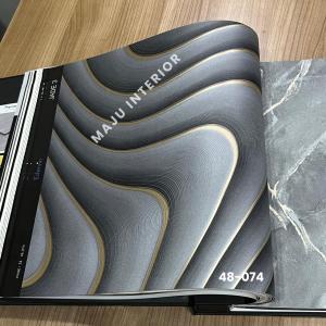 Wallpaper Dinding Pola Gelombang 3D Modern Futuristik Minimalis untuk Backdrop TV Ruang Tamu Kamar