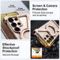 OATSBASF Z Case Minimalist Bumper Phone Case for Samsung Galaxy S25 Ultra with 360° Rotation Ring. 