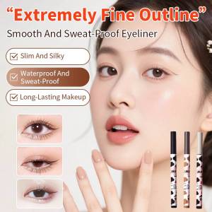 Ultra Fine 0 01 Brown Liquid Eyeliner Pen Waterproof Non Smudged Long Lasting Ultra Fine Color Lower Eyelashes Eyebrow Silkworm Pen极细卧蚕笔