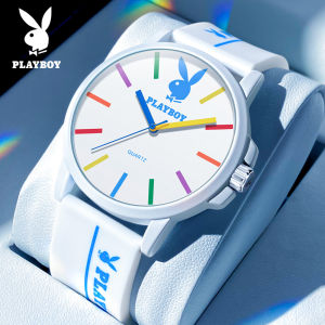PLAYBOY watch for men original brand waterproof 2023 new silicone strap breathable simple fashion colorful dial sport watch
