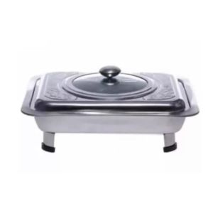 Fast Food Dish Prasmanan Kotak - Tempat Wadah Saji Makanan Stainless / Prasmanan Batik Merk Happyfun