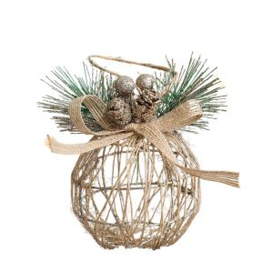 HCHC MALL Iron Christmas Ball Creative 8cm Hollow Ball Hanging Ornament Festive Atmosphere Decoration Delicate Christmas Tree Pendant Background Layout