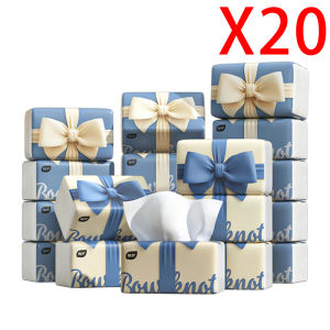 【20PCS】Botare Bow Cute Air-Cushion 4-Ply 8000 Sheets facial tissue paper High quality Deluxe Comfort Thick for Family Use