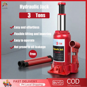 Extra Heavy Duty Bottle Type Hydraulic Jack 3 tons Hydraulic High Quality Jack 3 Ton (Red)