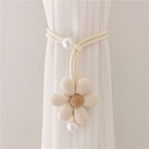 CHLOCH 1 PCS Elastic Band Curtain Tieback Adjustable Cartoon Window Curtain Buckles Fashion Flower Shape Curtain Rope Holders Kids Room