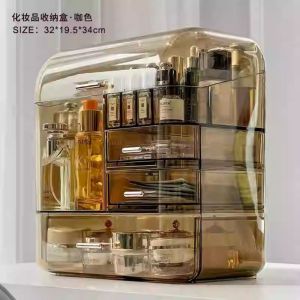 💟SOLUTION65💟 Dustproof Makeup Box with Drawer Cosmetics Box Cosmetic Organizer Box Makeup Case Cosmetics Case Makeup Box Cosmetics Box Makeup Rack Cosmetics Rack Makeup Holder Cosmetics Holder Perfume Box Perfume Holder Skincare Box Skincare Case