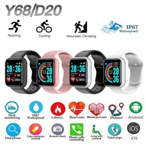 🔥FREE Shipping+COD🔥2022 Y68 smart watch men ladies smart watch heart rate steps calories fitness tracking sports bracelet Android smart watch