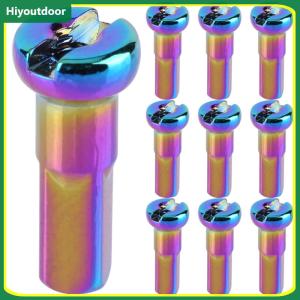 【New Arrival】 10Pcs Bike Spoke Nipples 14G Colorful Spokes Nipples Bicycle Spoke Nipples End Tips for Mountain Road Bicycles