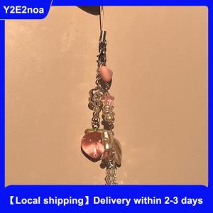 【Local shipping】 Cute Sweet Peach Charms Pendant Beaded For Phone CCD Camera Keychain Girls Y2K Jewelry Gift