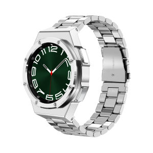 Luxury Stainless Steel Strap Case For Samsung Galaxy Watch 6 Classic 47mm 43mm Modification Kit Galaxy Watch 6 Classic Silicone Rubber Strap