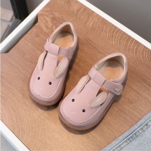 Baby Cartoon Little Rabbit Princess Shoes 2026 Spring Autumn New Childrens Fashion Soft Sole Wide Head Single Leather Shoes2026