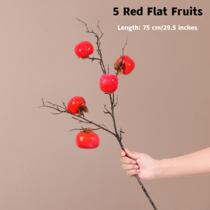 6 Fruits Simulation Artificial Pomegranate Tree Branch For Living Room Furnishings Floral CNY Decoration DIY Festival Ceremony