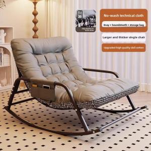 Rocking chair Nordic style recliner sofa rocking chair nap balcony lazy chair double recliner Furniture Steel