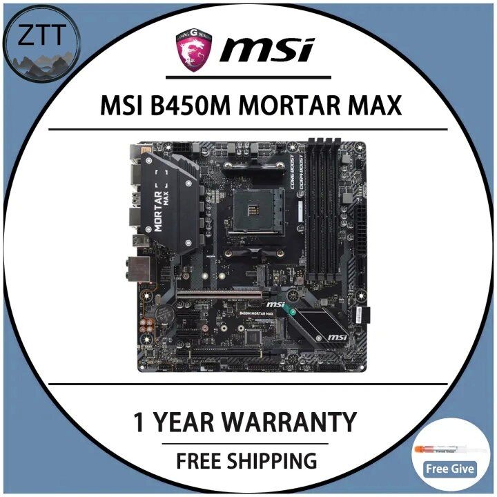 Msi B450 Mortar Motherboard MSI B450M MORTAR TITANIUM AM4 Micro