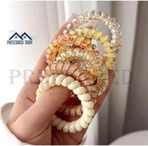 Preferred 6Pcs Colorful Twist Hair Ties Set for Kids - High-Quality Spiral Ponytail Elastic Hair Ropes with Gradient Styles