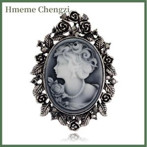 Hmeme 1X Vintage Cameo Victorian Style Wedding Party Women Pendant Brooch Pin