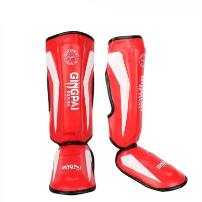 【Worldwide Delivery】 Professional Boxing Thicken Shinguards Greaves Instep Foot Muay Thai Gloves Fighting Men Mma Shin Guard Protection