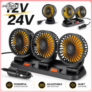 JACIRCLE Car Fan USB Powered 360° Rotatable 3 Speed Triple Head Fan Low Noise Car & Desktop Fan 汽車風扇