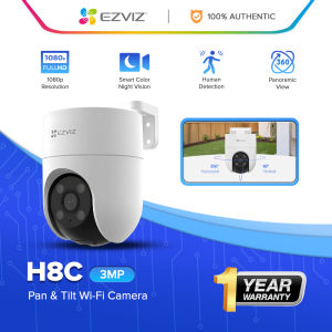 EZVIZ H8C 3MP Outdoor Pan & Tilt Wi-Fi Security Camera with Night Vision Auto-Tracking Weatherproof IP66 360° Coverage - New