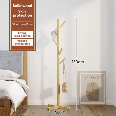 Ditto Solid Wood 175cm Bag Rack Stand Coat Rack Stand Cloth Rack Stand Shelves Rack for Home Furniture Wood/White/Brown Color