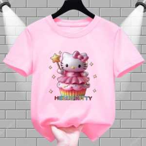 KAOS FASHION ANAK PEREMPUAN HELLO KITTY BINTANG UMUR 1-15 TAHUN