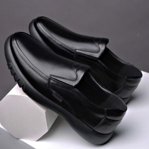Korean Mens Black Leather Shoes for Men School Shoes For Boys Business Formal Leather Shoes For Men Pointed Dress Shoes