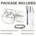 Mới Rõ Ràng Trường Hợp Đối Với 2024 Airpods 4 Với khử tiếng ồn chủ động Chống Vàng Trong Suốt Bìa Với Dây Buộc Cho Apple Airpod 4 Với Bộ Làm Sạch. 