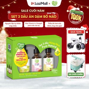 Combo 3 dầu ăn dặm núng nính Mămmy gồm dầu bơ dầu óc chó dầu gấc giúp bé phát triển toàn diện về trí não thị lực