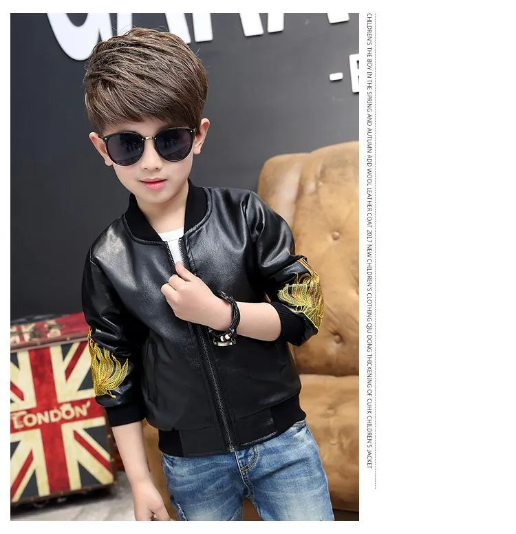 Brand Fashion Winter Child Coat Waterproof Embroidery Baby Boys