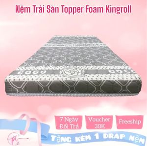 Topper Foam Kingroll Cao Cấp Dày 9cm Đủ Size Giao Màu Ngẫu Nhiên Tặng Kèm Drap Nệm - Giao Hỏa Tốc 2H HCM