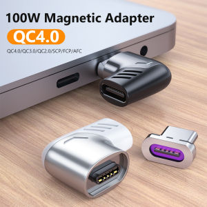 PD Bộ Chuyển Đổi Từ Tính USB C Sang Type-C 100W Bộ Chuyển Đổi Dữ Liệu Cho Macbook Phụ Kiện iPad