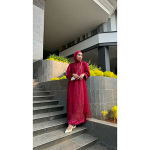 BEST SELLER NAYLA DRESS BRUKAT GAMIS VIRAL LEBARAN 2024 DRESS KONDANGAN BRUKAT WANITA MUSLIM BAJU BRIDESMAID