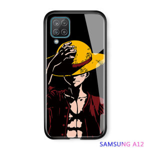 ECASE Cellphone Case For Samsung Galaxy A12 5G A54 5G A53 5G A42 5G A13 5G A52 A50 A50SA51 A71 Case For Boys Cartoon Luffy Glossy Cases Scratch Resistant Tempered Glass Casing Back Cover