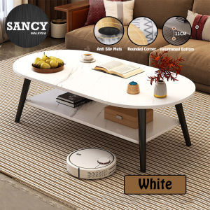 SANCY 2 Layer Wooden Coffee Table Rounded Corner Home Living Room Small Tea Side Table - Fulfilled by SANCY