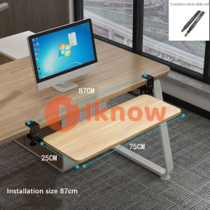 I know Punch-free Large Keyboard TrayErgonomic Clamp Mount Under Desk Mount Slide Tray with Slide-Out Platform Computer Drawer for Typing and Mouse Work