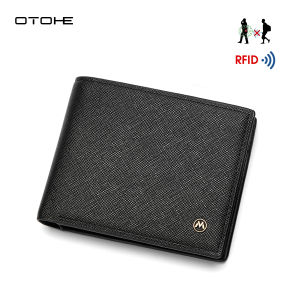 OTOHE RFID Block Short Wallet  Solid Color Retro Short Wallet Coin Bag Zipper Clutch Wallets Soft PU Wallet Multi-Card Position ID Credit Cards Holders Coin Bag Business Wallets