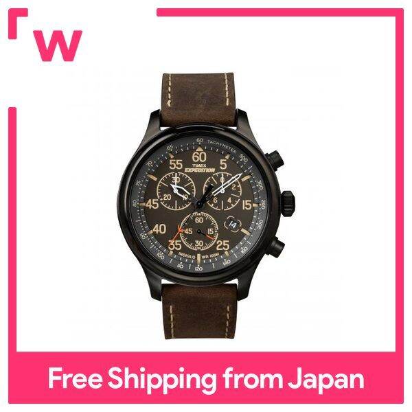 Timex TIMEX Expedition Field Chronograph Black Dial Brown Leather