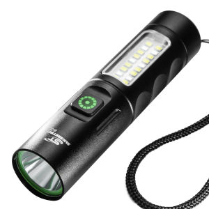 Senter Led COB 6 Mode Super Terang Free USB High Quality Rechargerable Bahan Alumunium - 605