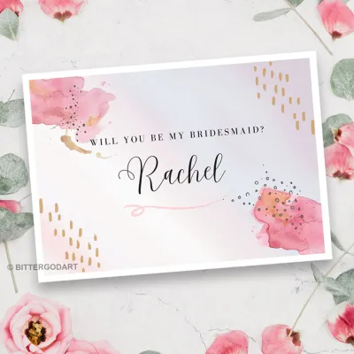 Custom Personalise Modern Elegant Bridesmaid | Proposal | Invitation Card