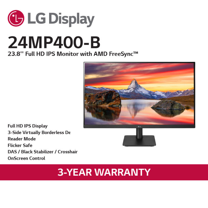 Lg 24mp400 B Pc Monitor 24 Inch Ips Full Hd Monitor 1920 X 1080