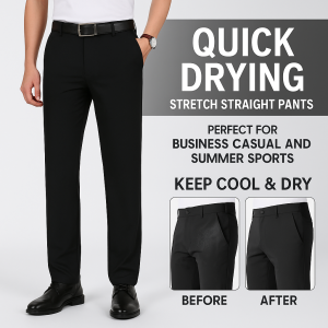 Sweatpants Large Size Black Business Casual Pants Fashion Slim Non-slip Good Abrasion Resistance