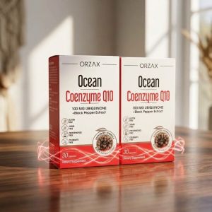 ORZAX Ocean Coenzyme Q10 100mg Ubiquinone Black Pepper Extract Heart Health Energy 30 Capsules